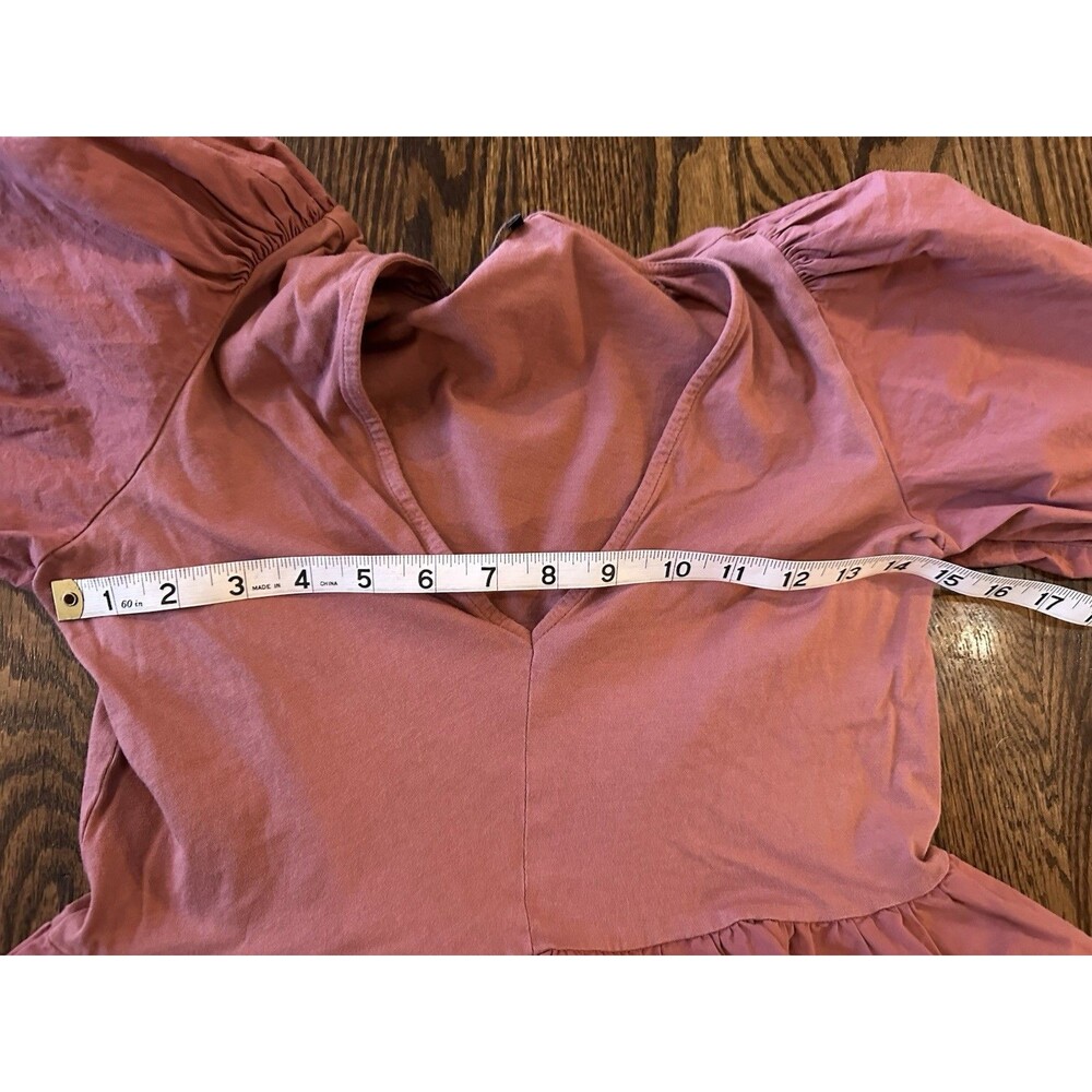 Zara Pink Bell Sleeve Tie Peplum Blouse 100% Cotton Women's Size Medium EUC - Picture 12 of 13
